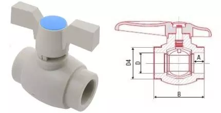 Кран шаровой полипропилен магистральный  «AlcaPipe» Aqua AB271025100 D25