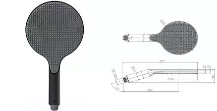 Ручная лейка «Bossini» Apice B00900.073 чёрная матовая