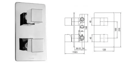 Внешняя часть смесителя «Bossini» Cube Z00062.030 хром Внешняя часть смесителя «Bossini» Cube Z00062.030 хром