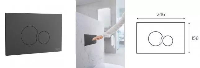 Кнопка смыва «Idrospania» Belen 30364 пластик черная матовая Кнопка смыва «Idrospania» Belen 30364 пластик черная матовая