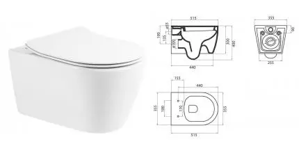 Подвесной унитаз безободковый «Belbagno» Marino BB105CHR-030 белый с сиденьем дюропласт с микролифтом белое Подвесной унитаз безободковый «Belbagno» Marino BB105CHR-030 белый с сиденьем дюропласт с микролифтом белое