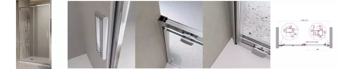 Душевая дверь «Belbagno» LUCE-BF-1-120-C-Cr 120/195 прозрачная/хром Душевая дверь «Belbagno» LUCE-BF-1-120-C-Cr 120/195 прозрачная/хром