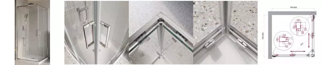 Душевой угол-ограждение «Belbagno» LUCE-A-2-80-C-Cr 80/80 прозрачный/хром квадратный без поддона Душевой угол-ограждение «Belbagno» LUCE-A-2-80-C-Cr 80/80 прозрачный/хром квадратный без поддона