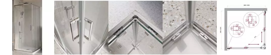 Душевой угол-ограждение «Belbagno» LUCE-A-2-100-C-Cr 100/100 прозрачный/хром квадратный без поддона Душевой угол-ограждение «Belbagno» LUCE-A-2-100-C-Cr 100/100 прозрачный/хром квадратный без поддона