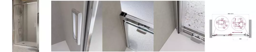 Душевая дверь «Belbagno» LUCE-BF-1-100-C-Cr 100/195 прозрачная/хром Душевая дверь «Belbagno» LUCE-BF-1-100-C-Cr 100/195 прозрачная/хром