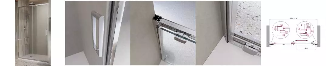 Душевая дверь «Belbagno» LUCE-BF-1-110-C-Cr 110/195 прозрачная/хром Душевая дверь «Belbagno» LUCE-BF-1-110-C-Cr 110/195 прозрачная/хром