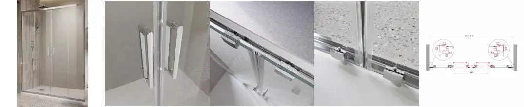 Душевая дверь «Belbagno» LUCE-BF-2-160-C-Cr 160/195 прозрачная/хром