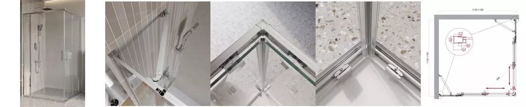 Душевой угол-ограждение «Belbagno» LUCE-A-22-90+25-C-Cr 115/115 прозрачный/хром квадратный без поддона Душевой угол-ограждение «Belbagno» LUCE-A-22-90+25-C-Cr 115/115 прозрачный/хром квадратный без поддона