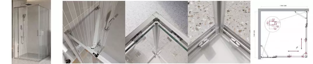 Душевой угол-ограждение «Belbagno» LUCE-A-22-90+30-C-Cr 120/120 прозрачный/хром квадратный без поддона Душевой угол-ограждение «Belbagno» LUCE-A-22-90+30-C-Cr 120/120 прозрачный/хром квадратный без поддона