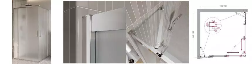 Душевой угол-ограждение «Belbagno» LUCE-A-22-90+20-P-Cr 110/110 прозрачный/хром квадратный без поддона Душевой угол-ограждение «Belbagno» LUCE-A-22-90+20-P-Cr 110/110 прозрачный/хром квадратный без поддона