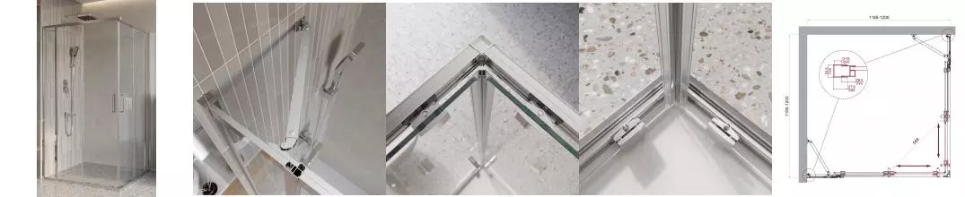 Душевой угол-ограждение «Belbagno» LUCE-A-22-100+20-C-Cr 120/120 прозрачный/хром квадратный без поддона Душевой угол-ограждение «Belbagno» LUCE-A-22-100+20-C-Cr 120/120 прозрачный/хром квадратный без поддона