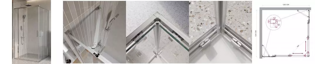 Душевой угол-ограждение «Belbagno» LUCE-A-22-100+25-C-Cr 125/125 прозрачный/хром квадратный без поддона Душевой угол-ограждение «Belbagno» LUCE-A-22-100+25-C-Cr 125/125 прозрачный/хром квадратный без поддона