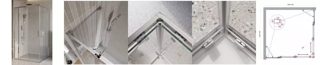 Душевой угол-ограждение «Belbagno» LUCE-A-22-100+30-C-Cr 130/130 прозрачный/хром квадратный без поддона Душевой угол-ограждение «Belbagno» LUCE-A-22-100+30-C-Cr 130/130 прозрачный/хром квадратный без поддона