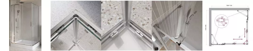 Душевой угол-ограждение «Belbagno» LUCE-AH-22-110/105-C-Cr 110/105 прозрачный/хром прямоугольный без поддона универсальный Душевой угол-ограждение «Belbagno» LUCE-AH-22-110/105-C-Cr 110/105 прозрачный/хром прямоугольный без поддона универсальный