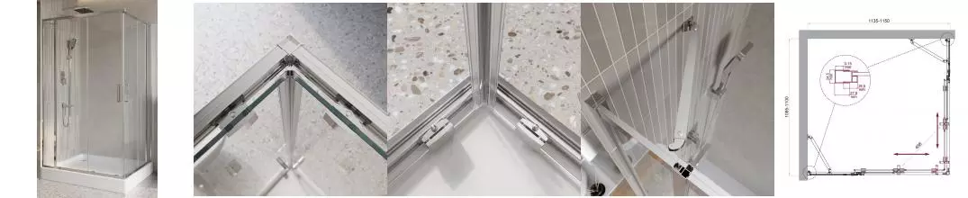 Душевой угол-ограждение «Belbagno» LUCE-AH-22-115/110-C-Cr 115/110 прозрачный/хром прямоугольный без поддона универсальный Душевой угол-ограждение «Belbagno» LUCE-AH-22-115/110-C-Cr 115/110 прозрачный/хром прямоугольный без поддона универсальный