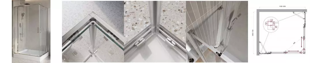 Душевой угол-ограждение «Belbagno» LUCE-AH-22-120/110-C-Cr 120/110 прозрачный/хром прямоугольный без поддона универсальный Душевой угол-ограждение «Belbagno» LUCE-AH-22-120/110-C-Cr 120/110 прозрачный/хром прямоугольный без поддона универсальный
