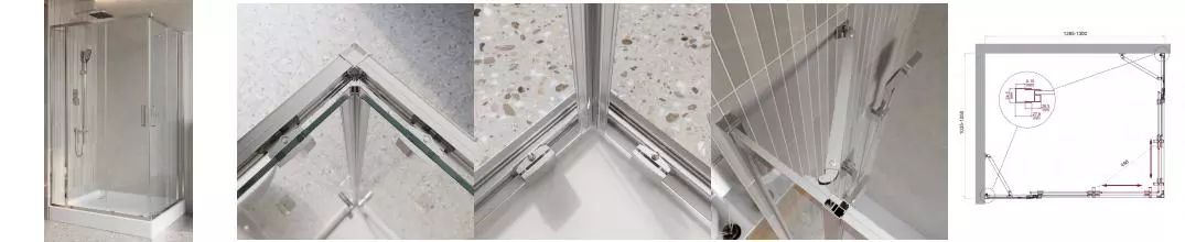 Душевой угол-ограждение «Belbagno» LUCE-AH-22-130/105-C-Cr 130/105 прозрачный/хром прямоугольный без поддона универсальный Душевой угол-ограждение «Belbagno» LUCE-AH-22-130/105-C-Cr 130/105 прозрачный/хром прямоугольный без поддона универсальный