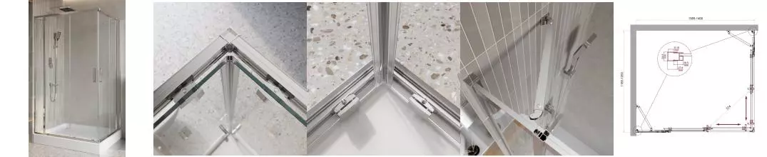 Душевой угол-ограждение «Belbagno» LUCE-AH-22-140/120-C-Cr 140/120 прозрачный/хром прямоугольный без поддона универсальный Душевой угол-ограждение «Belbagno» LUCE-AH-22-140/120-C-Cr 140/120 прозрачный/хром прямоугольный без поддона универсальный
