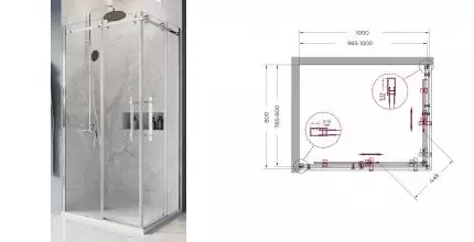 Душевой угол-ограждение «Belbagno» MARINO-AH-2-100/80-C-CR 100/80 прямоугольный без поддона Душевой угол-ограждение «Belbagno» MARINO-AH-2-100/80-C-CR 100/80 прямоугольный без поддона