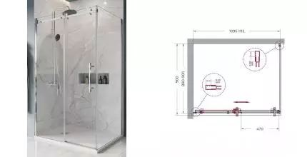 Душевой угол-ограждение «Belbagno» MARINO-AH-1-110/90-C-Cr 110/90 прозрачный/хром прямоугольный без поддона универсальный Душевой угол-ограждение «Belbagno» MARINO-AH-1-110/90-C-Cr 110/90 прозрачный/хром прямоугольный без поддона универсальный