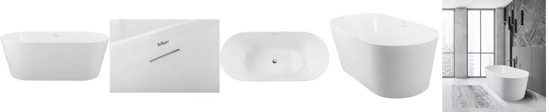 Ванна акриловая «Belbagno» BB416 200/85 с сифоном белая