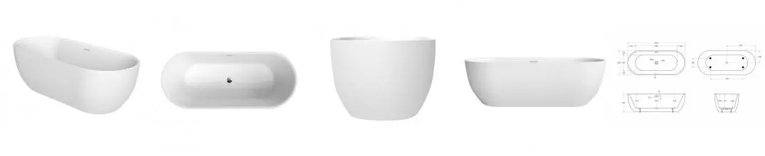 Ванна акриловая «Belbagno» BB417 190/80 с ножками с сифоном белая