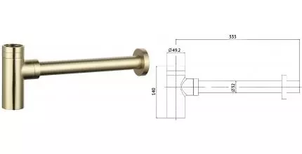 Сифон для раковины «AQUAme» AQM7010BG brushed gold