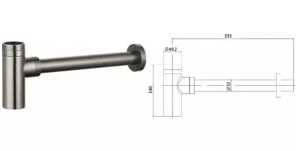 Сифон для раковины «AQUAme» AQM7010GM gun meta