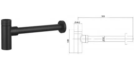 Сифон для раковины «AQUAme» AQM7010MB чёрный матовый