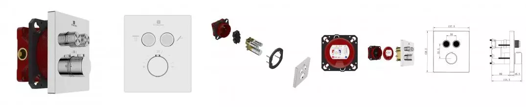 Смеситель для душа «Vincea» VSCV-321T-MCH с термостатом хром Смеситель для душа «Vincea» VSCV-321T-MCH с термостатом хром