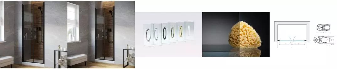 Душевая дверь «Vegas Glass» E2P Lux 70/199,5 графит/чёрная матовая универсальная