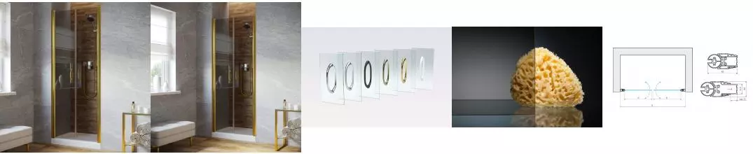 Душевая дверь «Vegas Glass» E2P Lux 70/199,5 графит/глянцевое золото универсальная