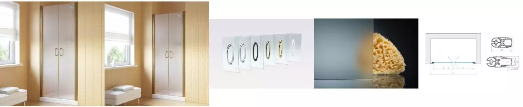 Душевая дверь «Vegas Glass» E2P Lux 110/199,5 сатин/бронза универсальная