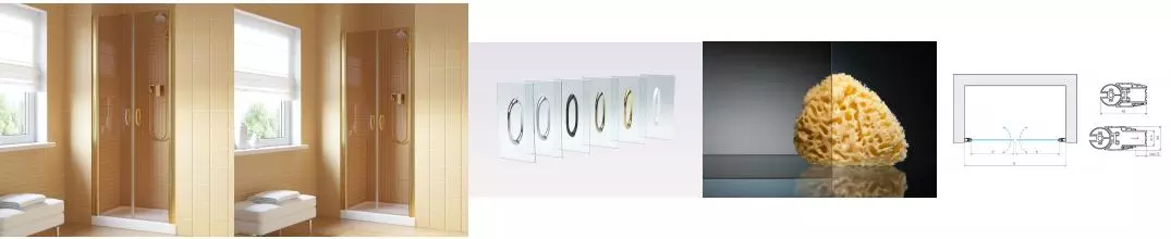 Душевая дверь «Vegas Glass» E2P Lux 110/199,5 бронза/глянцевое золото универсальная