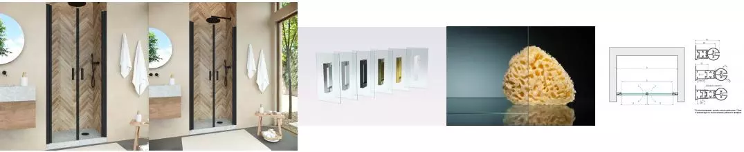 Душевая дверь «Vegas Glass» E2P Novo 90/200 crystalvision/чёрная матовая универсальная Душевая дверь «Vegas Glass» E2P Novo 90/200 crystalvision/чёрная матовая универсальная