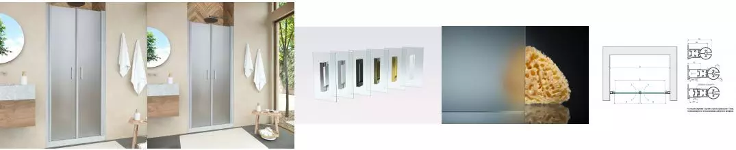 Душевая дверь «Vegas Glass» E2P Novo 100/200 сатин/матовый хром универсальная Душевая дверь «Vegas Glass» E2P Novo 100/200 сатин/матовый хром универсальная