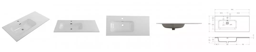 Раковина «Belbagno» 101/46 BB1000ETL-L белая левая Раковина «Belbagno» 101/46 BB1000ETL-L белая левая
