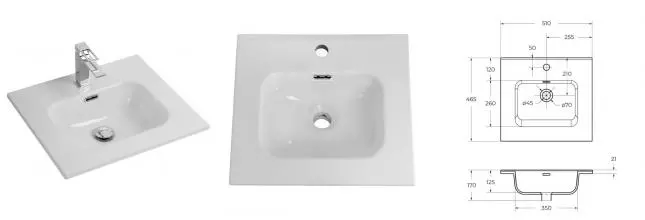 Раковина «Belbagno» BB500ETL 51/46 белая Раковина «Belbagno» BB500ETL 51/46 белая