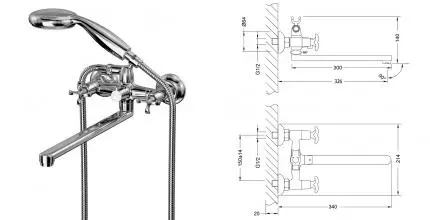 Смеситель для ванны «Lemark» Flora LM0152C хром