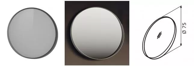 Зеркало «Orka» Agora 75 без света серое матовое
