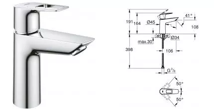 Смеситель для раковины «Grohe» BauLoop 23917001 хром Смеситель для раковины «Grohe» BauLoop 23917001 хром
