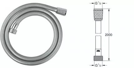 Душевой шланг «Grohe» Relexaflex 28155002 200 см матовый хром Душевой шланг «Grohe» Relexaflex 28155002 200 см матовый хром