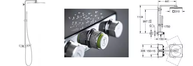 Душевая система «Grohe» Euphoria SmartControl 26508000 с термостатом хром Душевая система «Grohe» Euphoria SmartControl 26508000 с термостатом хром