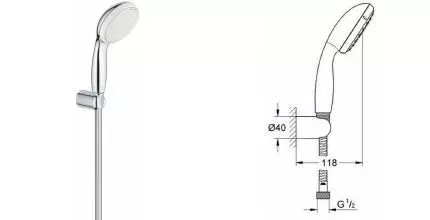 Душевой гарнитур «Grohe» Tempesta New 2780310E хром Душевой гарнитур «Grohe» Tempesta New 2780310E хром