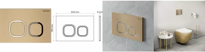 Кнопка смыва «Grossman» Cosmo 700.K31.02.310.310 пластик золото матовый
