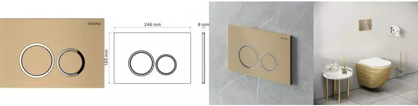 Кнопка смыва «Grossman» Galaxy 700.K31.01.310.310 пластик золото матовый