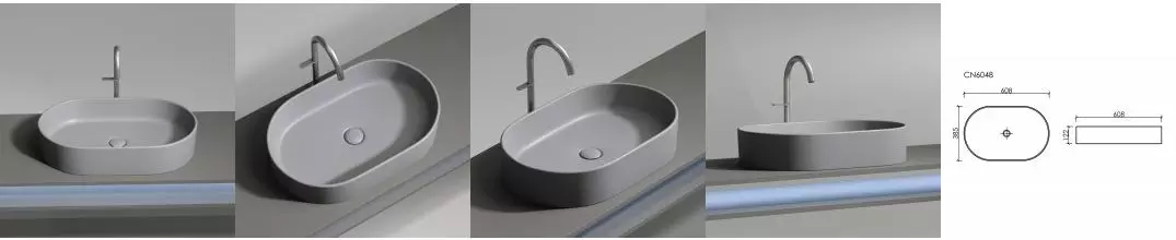 Раковина «Ceramica Nova» Element 60/38 CN6048MH фарфоровая антрацит матовый Раковина «Ceramica Nova» Element 60/38 CN6048MH фарфоровая антрацит матовый