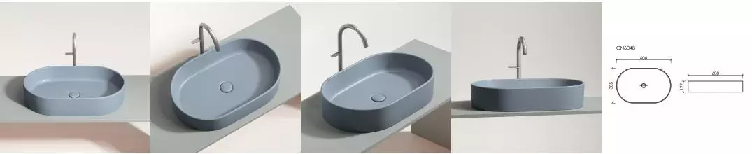 Раковина «Ceramica Nova» Element 60/38 CN6048MHL фарфоровая серо-голубой матовый Раковина «Ceramica Nova» Element 60/38 CN6048MHL фарфоровая серо-голубой матовый