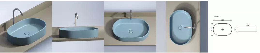 Раковина «Ceramica Nova» Element 60/38 CN6048ML фарфоровая голубой матовый Раковина «Ceramica Nova» Element 60/38 CN6048ML фарфоровая голубой матовый