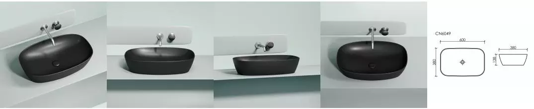 Раковина «Ceramica Nova» Element 60/38 CN6049MB фарфоровая черный матовый Раковина «Ceramica Nova» Element 60/38 CN6049MB фарфоровая черный матовый